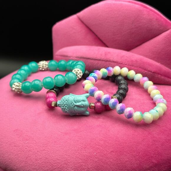 Super Cute Beaded Bracelet Trio - Picture 1 of 5